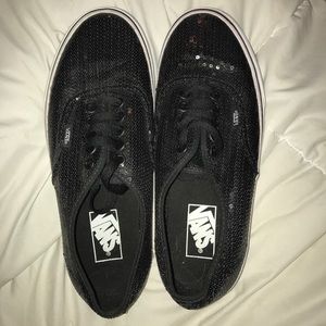 Black Sparkly Sequin Vans